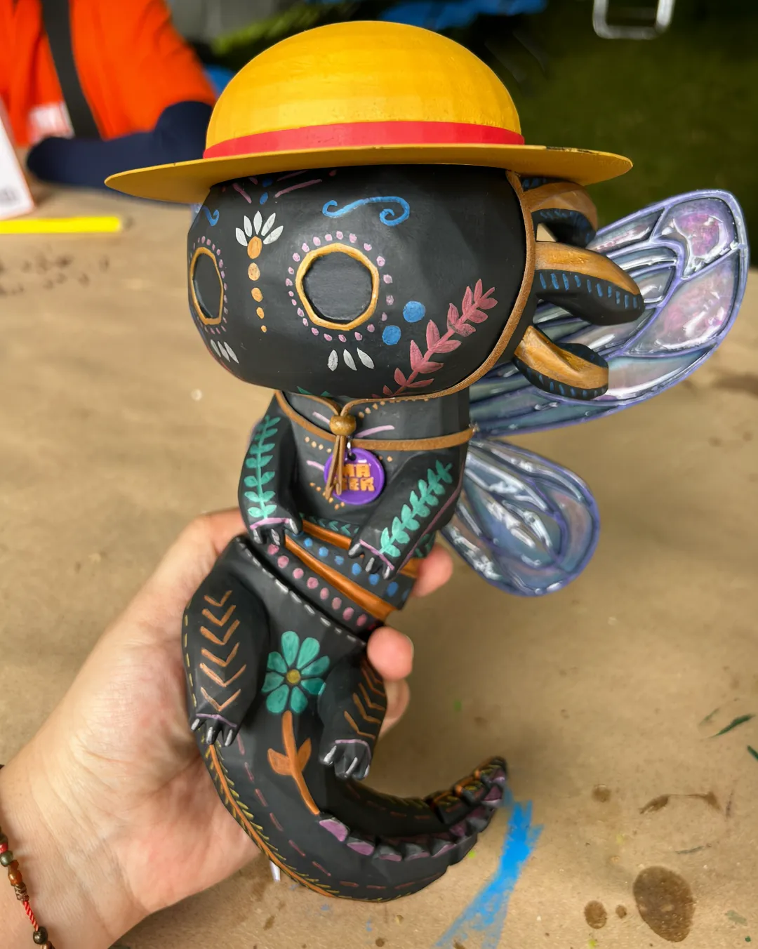 Ajolote personalizado estilo alebrije para el concurso de la Feria Maker 2026